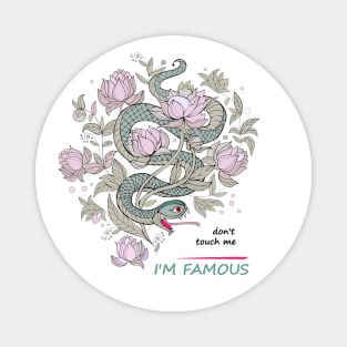 Snake between flowers Magnet